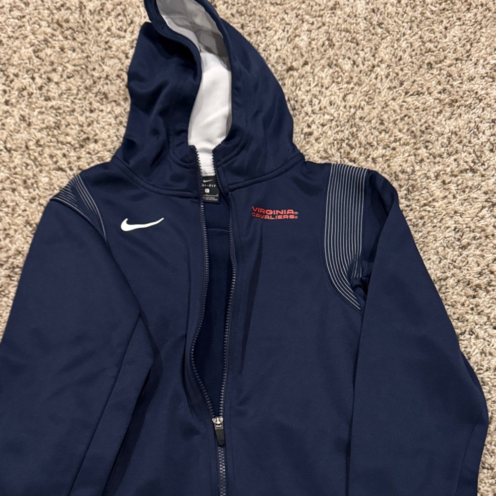 Nike Dark Blue Hooded UVA Jacket with White Nike Logo (2 available for sale)